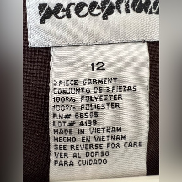 Dark brown Cocoa suit with leopard print top in size 12. - Picture 5 of 6